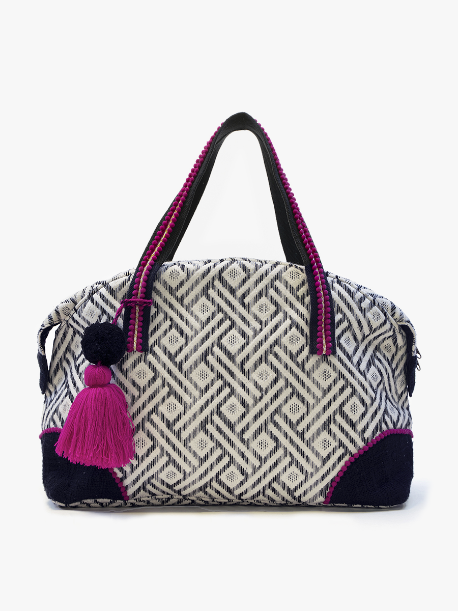 Lillian Printed Cotton Weekender/Duffle Bag