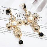 Goldtone Cross Earrings