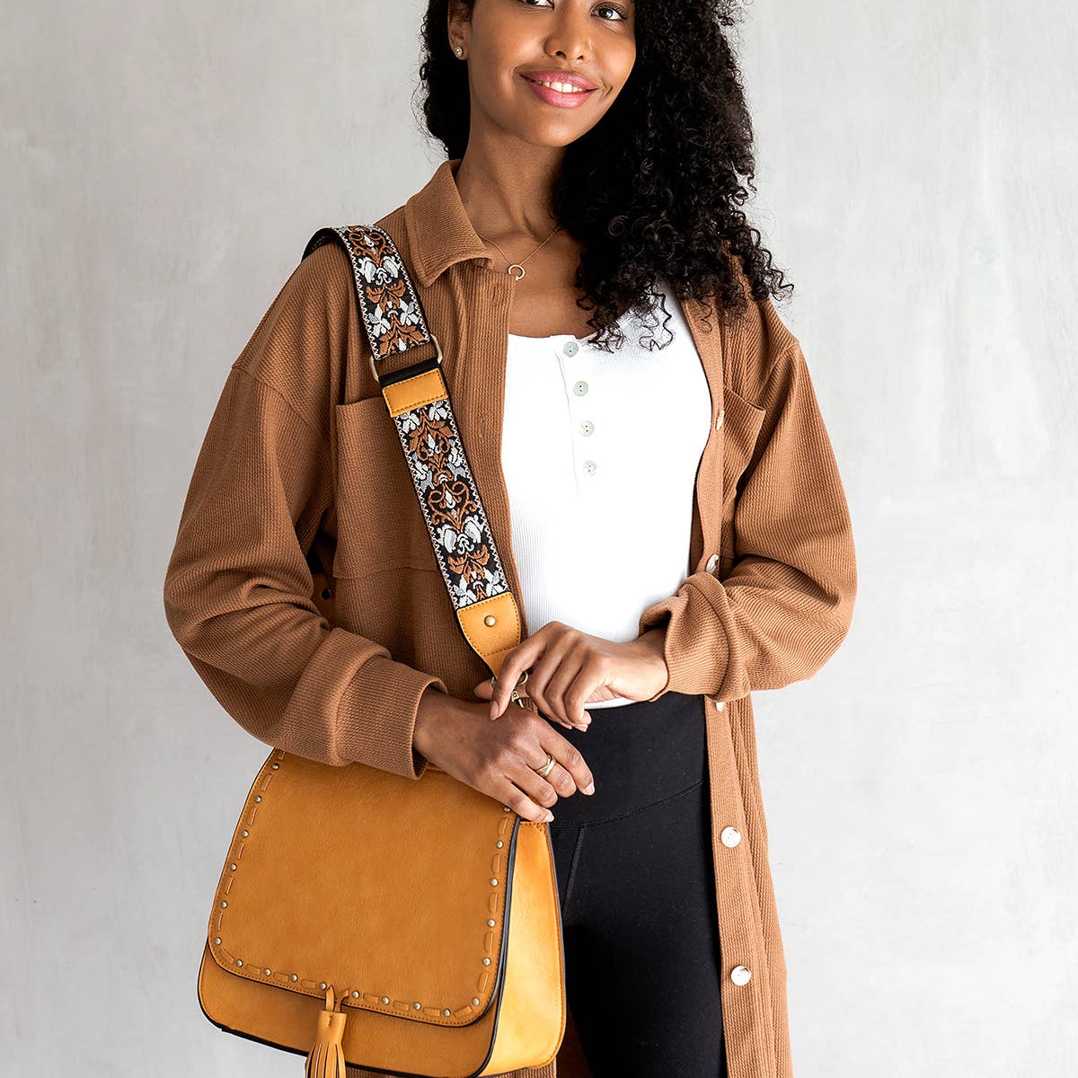 Bailey Crossbody with Print Contrast Strap