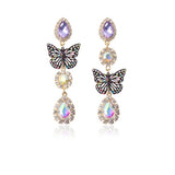 Rhinestone Butterfly Drop Earrings